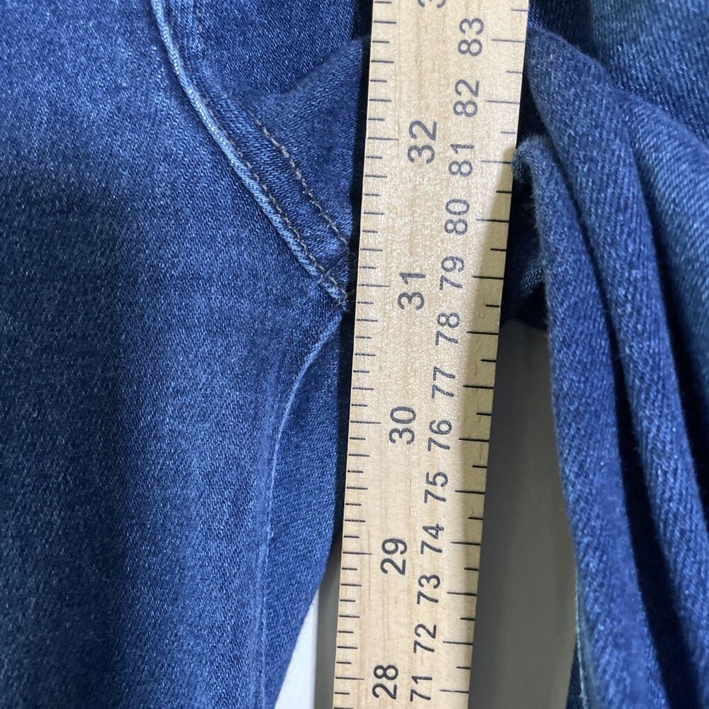 Paige Women's Genevieve High Waisted Flare Leg Jeans Size 32 Blue Dark Wash - Picture 7 of 9